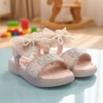 Baby Girl Pearl Bow Shoes | Stylish Kids Party Wear